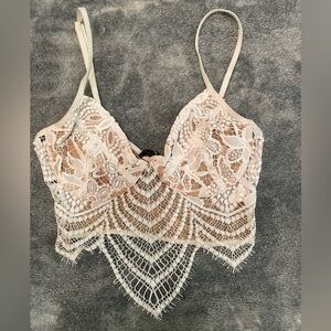 For Love and Lemons Skivvies Lace Crop Top